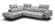 Davenport Italian Leather Sectional Light Gray by J&M Furniture