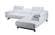 Davenport Italian Leather Sectional Snow White by J&M Furniture