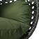 Wicker Hanging Egg Swing Chair - Split Construction - Double Seater - Charcoal w/Hunter Green Seat by LeisureMod