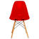 Dover Molded Transparent Red Side Chair (Set of 4) by LeisureMod