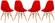 Dover Molded Transparent Red Side Chair (Set of 4) by LeisureMod