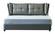1806 Grey Leather Bed w/Storage by ESF