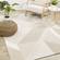 Ella Beige Cream Elegant Contemporary Geometric Pattern Rug by Kalora
