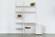 Mika Desk 3 Shelves - Mindi Wood/Bleach Finish - Iron/White Powder Coat Finish by From the Source