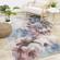 Fresco Blue Pink Yellow Cherry Blossom Rug by Kalora