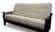 Suede Beige Futon Cover Full w/Piping (54