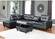 Boston Black Reversable Sectional Sofa w/Ottoman by Galaxy Furniture