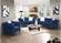 Emma Navy Blue Velvet Fabric Loveseat w/Pillows by Galaxy Furniture