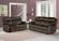 U7303 Domino Coffee Microfiber Reclining Sofa w/Drop Down Table by Global Furniture