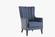 Palmer Corvet Navy Accent Armchair by Bellona
