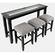 Urban Icon Black Sofa Counter Dining 4Pc Set w/3 Upholstery Stools by Jofran
