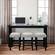 Urban Icon Black Sofa Counter Dining 4Pc Set w/3 Upholstery Stools by Jofran