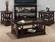Panama Brown Contemporary Beveled Glass Sofa Table w/Concentric Circle by Jofran Furniture