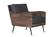 Karma Slate Leather & Wood Accent Chair by Jofran Furniture