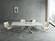 Carrara White Ceramic & Steel Extension Dining Table by J&M Furniture