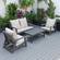 Alpine Poly Lumber 4-Piece Weather Resistant Patio Conversation Set - Beige by LeisureMod