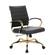 Benmar Home Leather Office Chair With Gold Frame, Black by LeisureMod