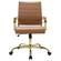 Benmar Home Leather Office Chair With Gold Frame Light Brown by LeisureMod