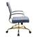 Benmar Home Leather Office Chair With Gold Frame Navy Blue by LeisureMod