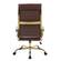 Benmar High-Back Leather Office Chair With Gold Frame Brown by LeisureMod