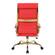 Benmar High-Back Leather Office Chair With Gold Frame Red by LeisureMod