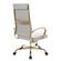 Benmar High-Back Leather Office Chair With Gold Frame Tan by LeisureMod