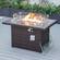 Mace Dark Brown Wicker Patio Modern Propane Fire Pit Table by Leisuremod