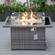 Mace Grey Wicker Patio Modern Propane Fire Pit Table by Leisuremod