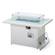 Mace White Wicker Patio Modern Propane Fire Pit Table by Leisuremod