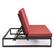 Chelsea Convertible Lounge Reclining Double Chaise w/Cushions, Black w/Red by LeisureMod