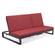 Chelsea Convertible Lounge Reclining Double Chaise w/Cushions, Black w/Red by LeisureMod