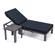 Chelsea Black Modern Aluminum Outdoor Chaise Lounge Chair w/Side Table & Cushions by Leisuremod