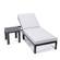 Chelsea Light Grey Modern Aluminum Outdoor Chaise Lounge Chair w/Side Table & Cushions by Leisuremod