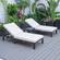 Chelsea Light Grey Modern Outdoor Chaise Lounge Chair Set of 2 w/Side Table & Cushions by LeisureMod