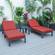 Chelsea Red Modern Outdoor Chaise Lounge Chair Set of 2 w/Side Table & Cushions by LeisureMod