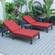 Chelsea Red Modern Outdoor Chaise Lounge Chair Set of 2 w/Side Table & Cushions by LeisureMod