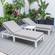 Chelsea Modern Outdoor White Chaise Lounge Chair w/Side Table & Cushions (Set of 2) - Beige by LeisureMod