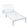 Chelsea Modern Outdoor White Chaise Lounge Chair w/Side Table & Cushions (Set of 2) - Green by LeisureMod