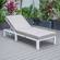 Chelsea Modern Outdoor White Chaise Lounge Chair w/Cushions - Beige by LeisureMod