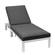 Chelsea Modern Outdoor White Chaise Lounge Chair w/Cushions - Black by LeisureMod
