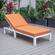Chelsea Modern Outdoor White Chaise Lounge Chair w/Cushions - Orange by LeisureMod