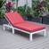 Chelsea Modern Outdoor White Chaise Lounge Chair w/Cushions - Red by LeisureMod