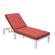 Chelsea Modern Outdoor White Chaise Lounge Chair w/Cushions - Red by LeisureMod