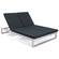 Chelsea Convertible Lounge Reclining Double Chaise w/Cushions, White w/Black by LeisureMod