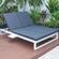 Chelsea Convertible Lounge Reclining Double Chaise w/Cushions, White w/Black by LeisureMod
