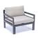 Chelsea Outdoor Patio Black Aluminum Armchairs With Cushions Beige, Set of 2 by LeisureMod