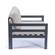 Chelsea Outdoor Patio Black Aluminum Armchairs With Cushions Beige, Set of 2 by LeisureMod