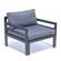 Chelsea Outdoor Patio Black Aluminum Armchairs With Cushions Blue, Set of 2 by LeisureMod