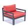 Chelsea Outdoor Patio Black Aluminum Armchairs With Cushions Red, Set of 2 by LeisureMod