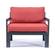 Chelsea Outdoor Patio Black Aluminum Armchairs With Cushions Red, Set of 2 by LeisureMod